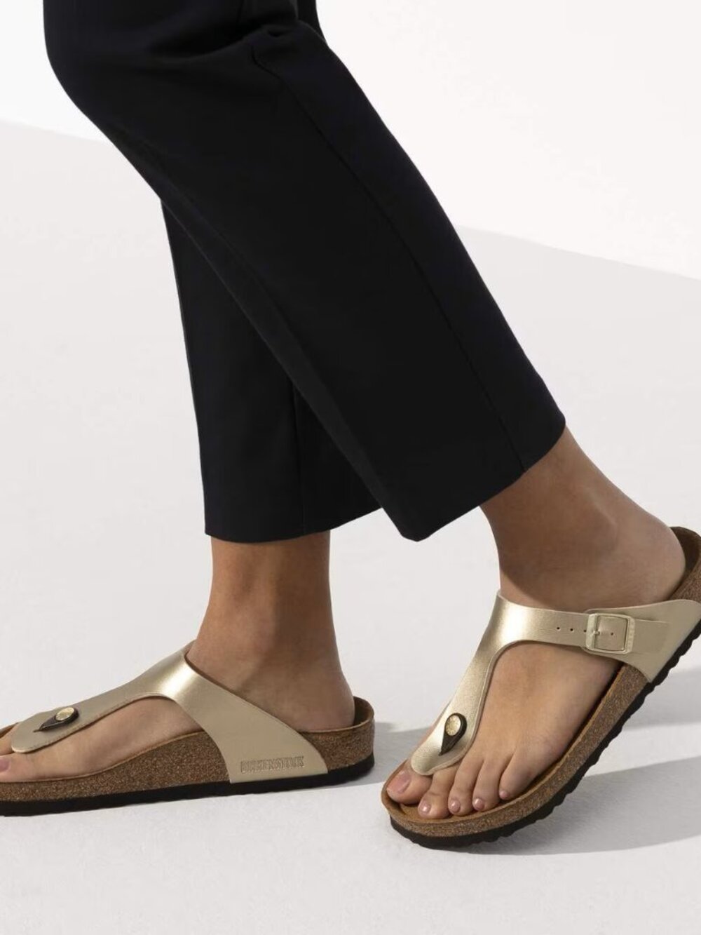 Birkenstock Metallic Gold Thong Sandals